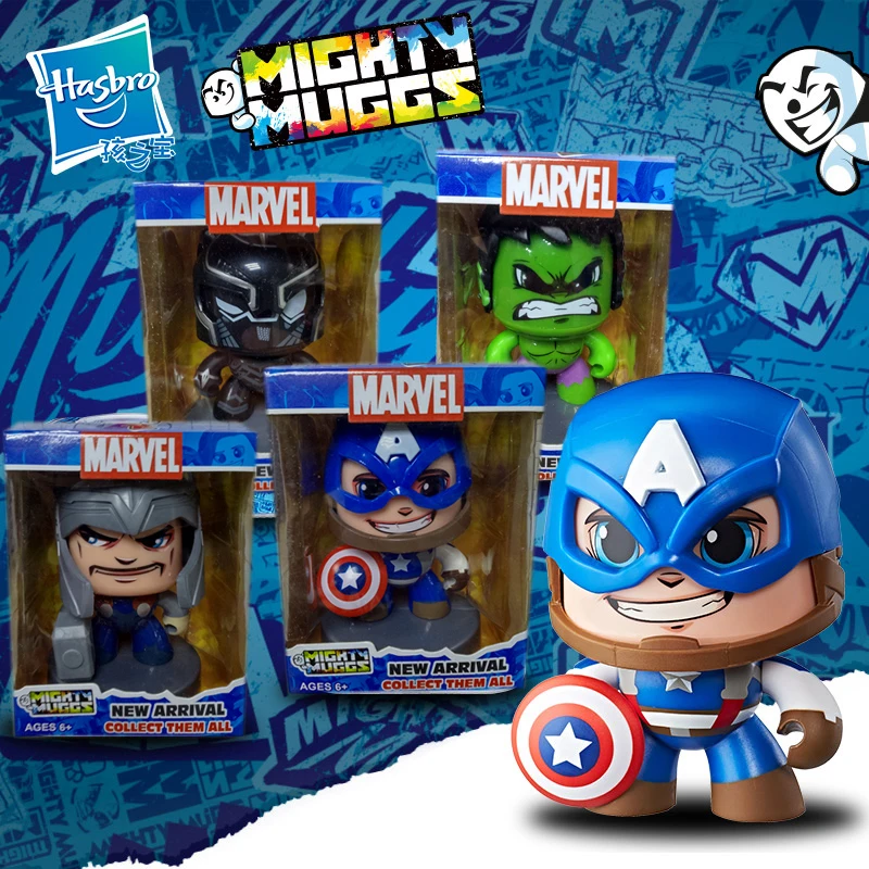 Hasbro Marvel Mighty Muggs крутая голова изменение лица Фигурки Игрушка Капитан Америка Железный человек Халк модель человека-паука игрушка куклы