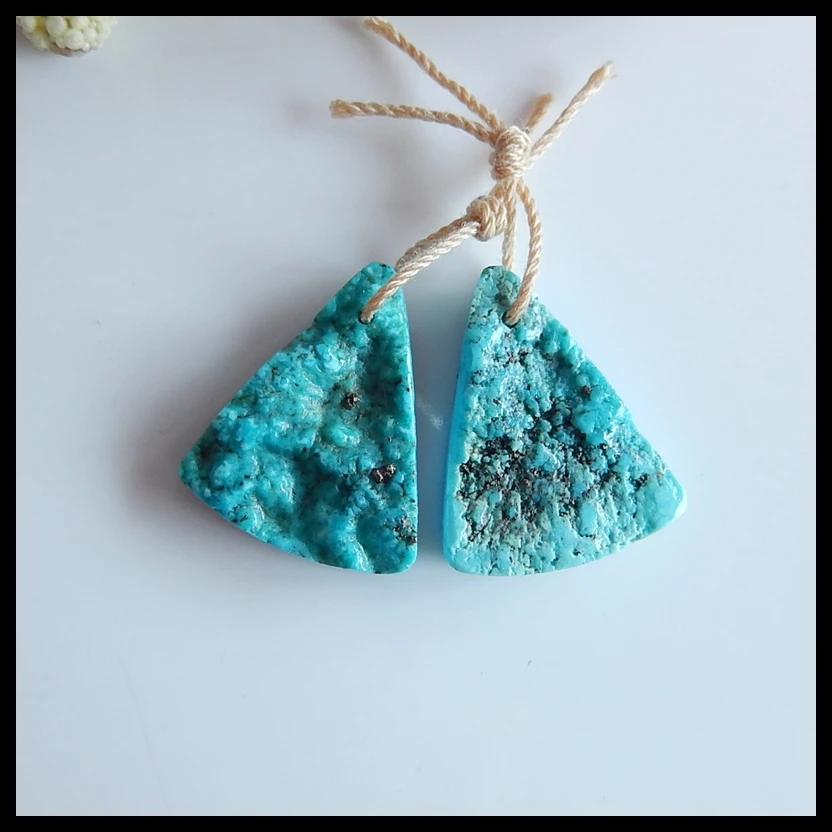 

Natural Gemstone Drusy Turquoise fashion women Earring Bead,20x16x4mm,.3.6g
