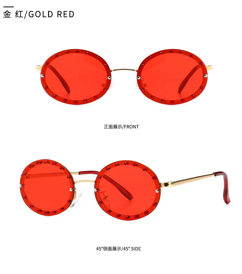 Роскошные круглые солнцезащитные очки с кристаллами больших размеров, женские брендовые Дизайнерские Модные прозрачные розовые желтые солнцезащитные очки FML