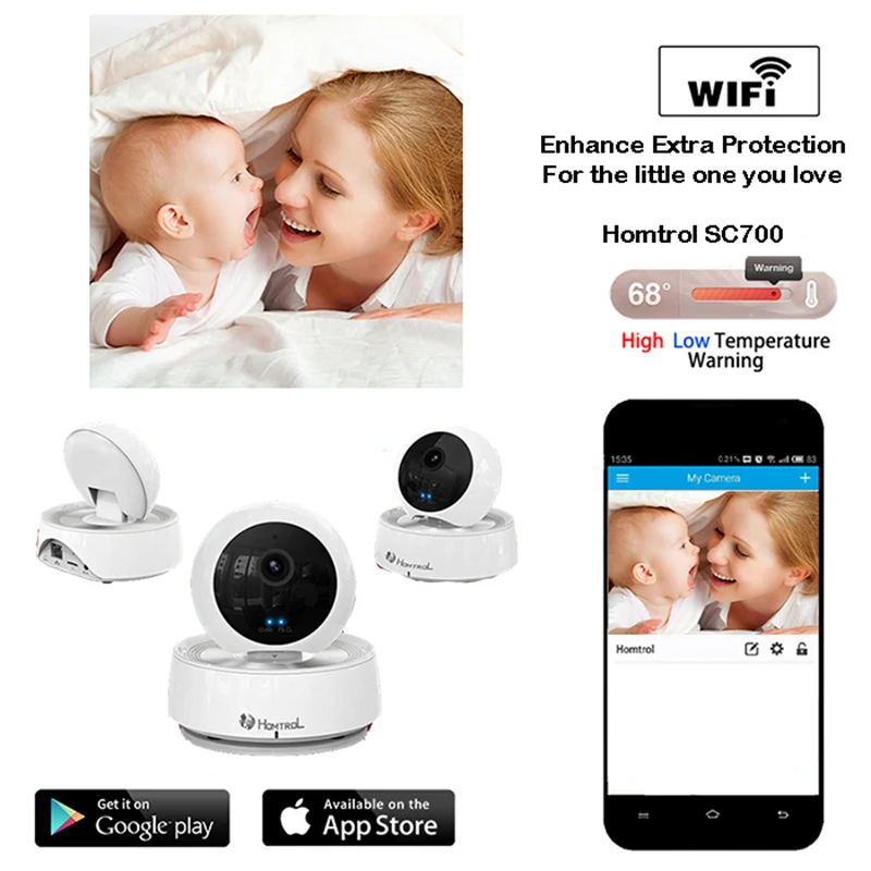 Mini Pan Tilt Night Vision IR Security Wireless WiFi Network IP Camera Two Way Audio Plug
