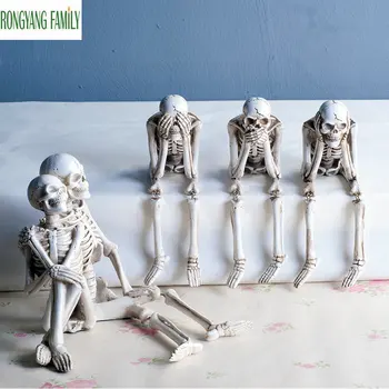 

Horror Home Table Decoration Statue Handicraft Human Terror Resin Skull Skeleton Sculpture Halloween Decoration Model Art Gift