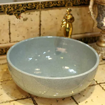 

Bathroom Lavabo Ceramic Counter Top Wash Basin Cloakroom Hand Painted Vessel Sink crackle glazing bathroom sink small sink