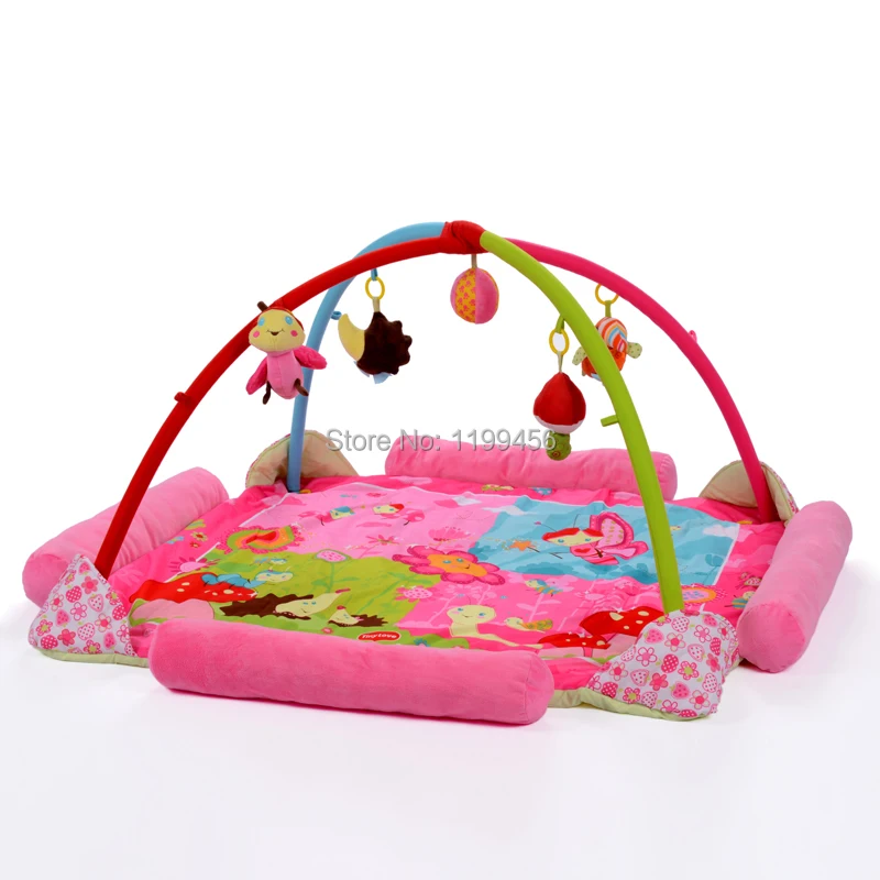 

Baby Toy Play Mat Twist and Fold Activity Gym Play Gym Playmats Soft Musical Colorful Gymini Playmat with 4 Toys Soft 120*120cm
