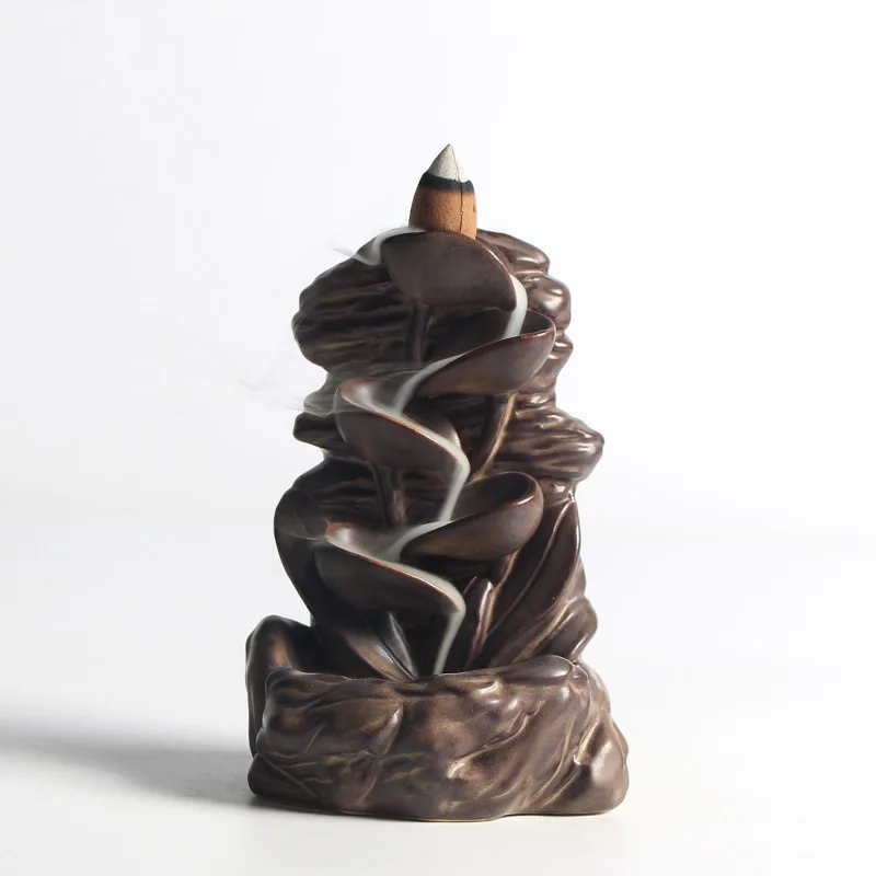 Backflow Incense Burner Smoke Waterfall Ceramic Censer Mountain River Handicraft Incense Holder Censer Use In Home Teahouse