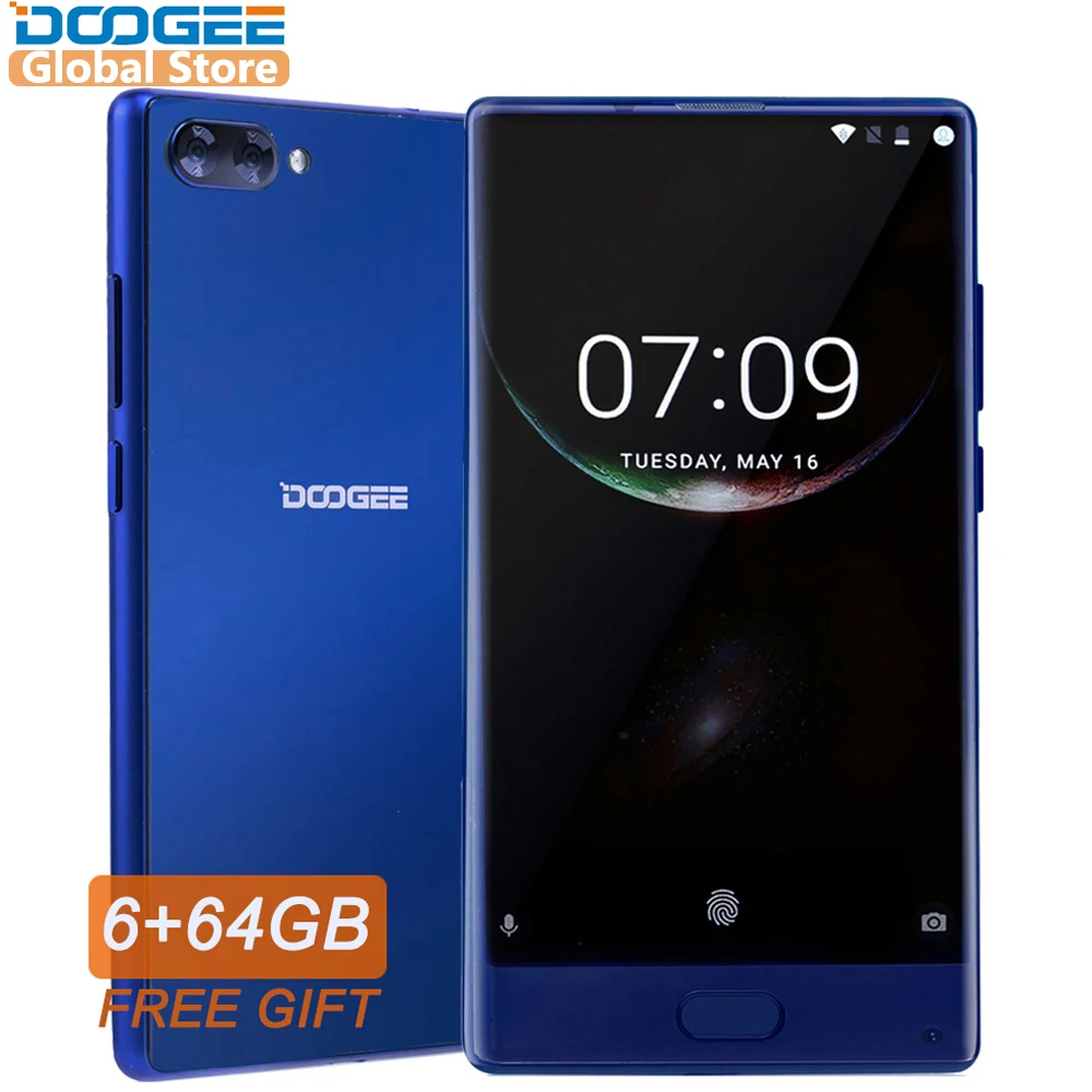 DOOGEE MIX Original Smartphone Android 7.0 Dual Cameras 5.5Inch MTK Helio Octa Core 6GB+64GB LTE 4G mobile phone 3380mAh P25 DOOGEE MIX Original Smartphone Android 7.0 Dual Cameras 5.5Inch MTK Helio Octa Core 6GB+64GB LTE 4G mobile phone 3380mAh P25