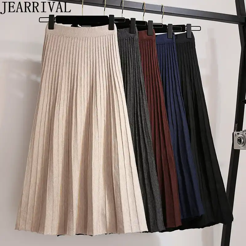 Knit pleated midi skirt Clearance