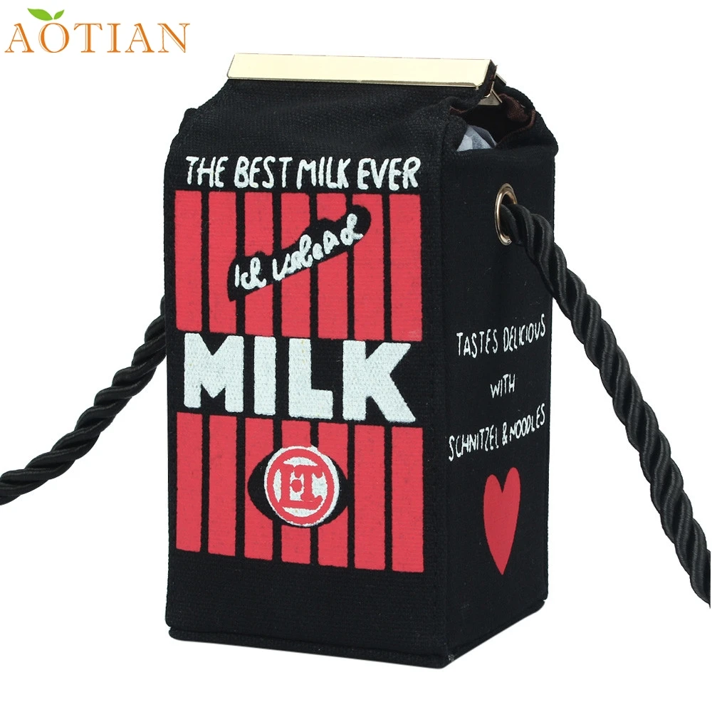 

2017 AOTIAN  bolsos mujer  CYMKA XEHCHAR HATYPANBHAR KOXA  Women Milk Cartoon Canvas Shoulder Bag Jul13