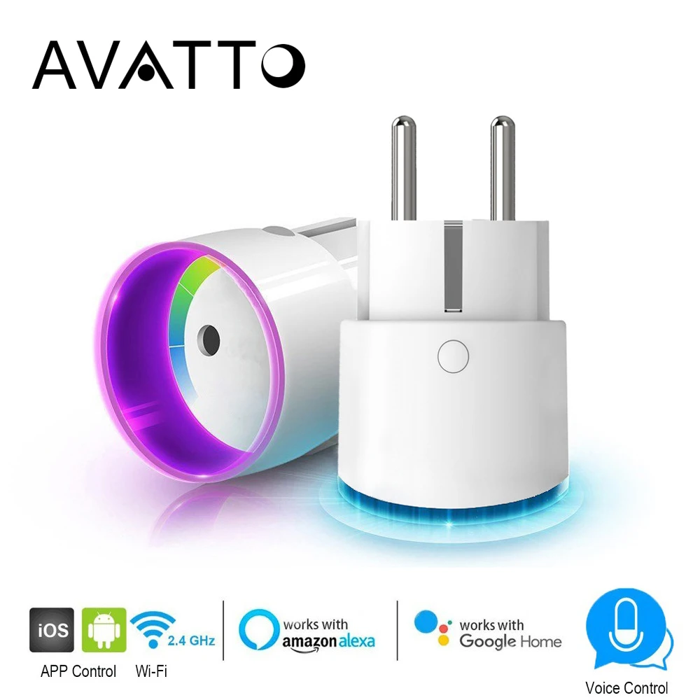 

AVATTO Wifi Remote Control Smart Plug 16A Power Energy Monitor Smart Socket EU FR Outlets works with Alexa Google Home IFTTT