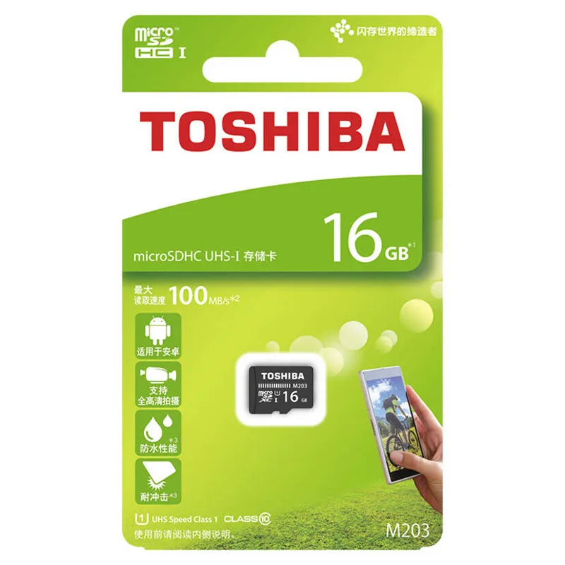 Оригинальная Micro SD карта TOSHIBA M203 класс 10 16 ГБ 32 ГБ 64 Гб 128 ГБ 256 ГБ Карта памяти SDHC SDXC UHS-I TF карта для смартфонов/ТВ - Емкость: 16GB