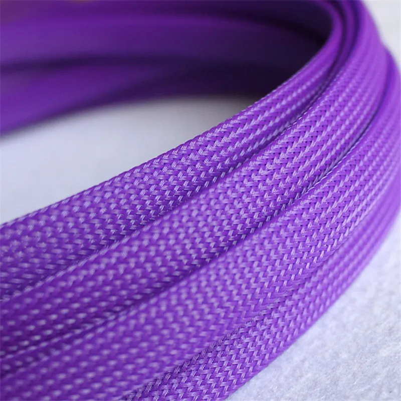 

Purple - High quality 12mm Braided PET Expandable Sleeving High Density Sheathing Plaited Cable Sleeves 1M