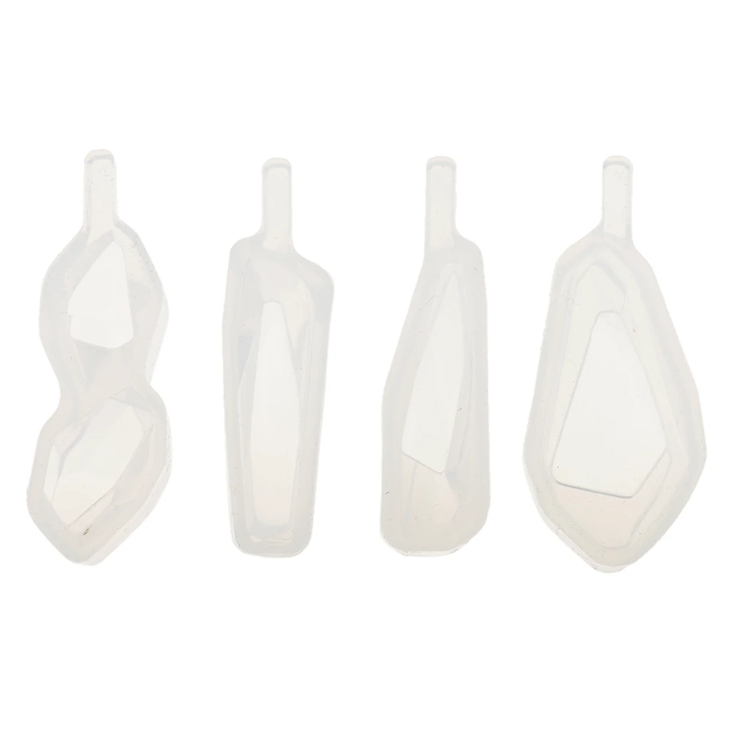 8pcs Assorted Shapes Gemstone Silicone Earring Necklace Pendant Mold for Epoxy Resin Casting Jewelry Making Charm DIY Craft Mold