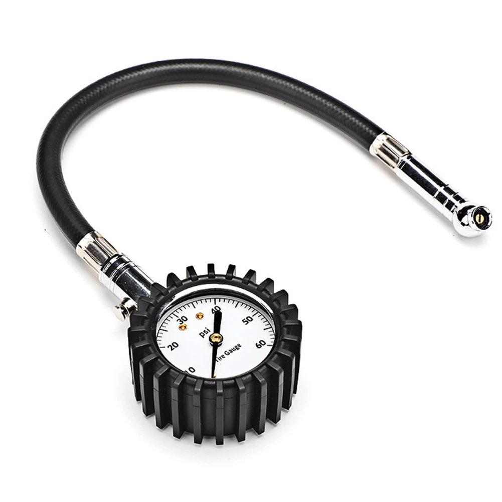 

60/100psi Alloy Pointer Car Motorbike Portable Monitoring Rubber Case Tire Pressure Gauge Measure Easy Operate Anti Slip