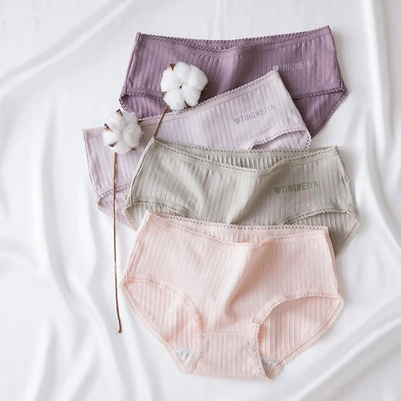 

2019 New Teenage Underpants Lace Underwear Young Girl Briefs Comfortable Cotton Panties Solid Kids Underwear