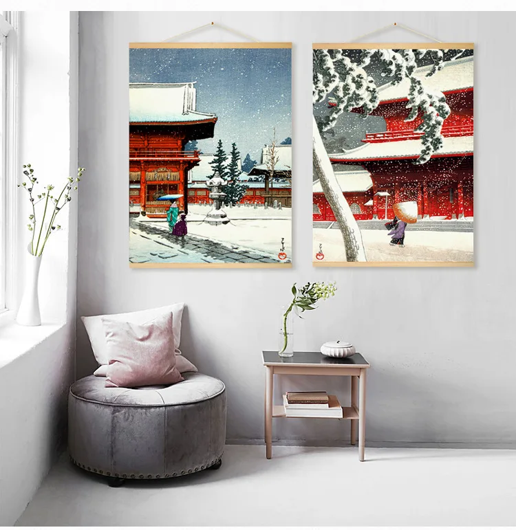 Японский Ukiyoe подвесной свиток живопись на холсте плакаты и принты настенные художественные настенные картины для гостиной скандинавские украшения дома