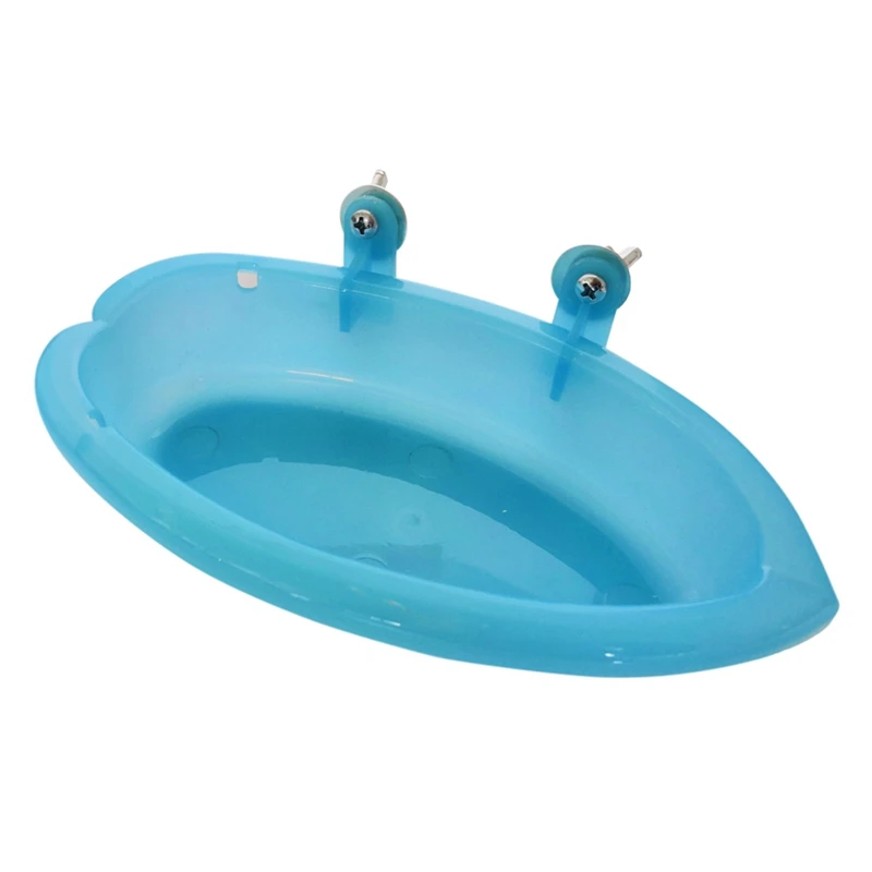 Bird Bathtub With Mirror Toy And Food Feeder Bowl For Parrot Parakeet Cockatiel Finch Canary African Grey Cockatoo