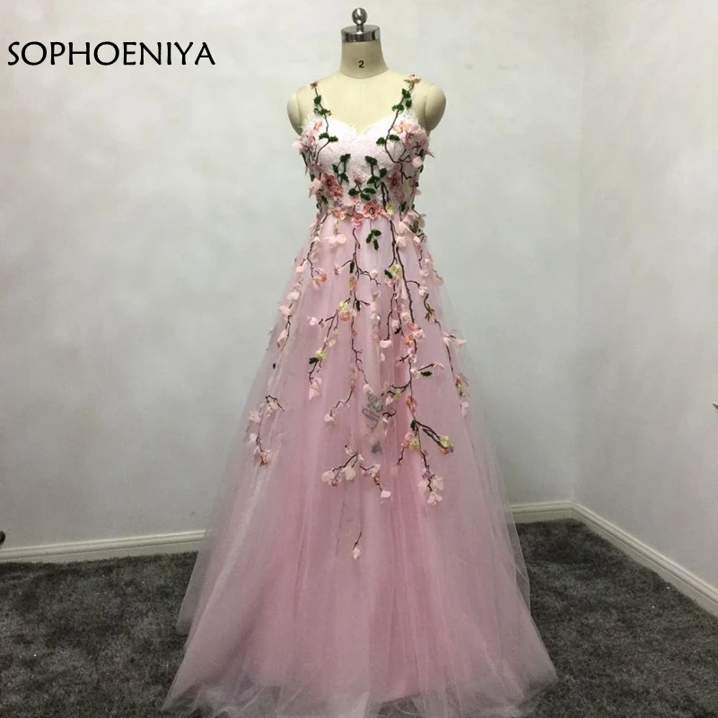 New Arrival Spaghetti Strap A Line Evening dress 2021 Colorful Lace