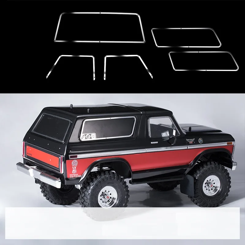 

5pcs Window Metal Frame Scratchproof Decorative Plates For 1/10 RC Crawler Car TRX4 Bronco Ranger
