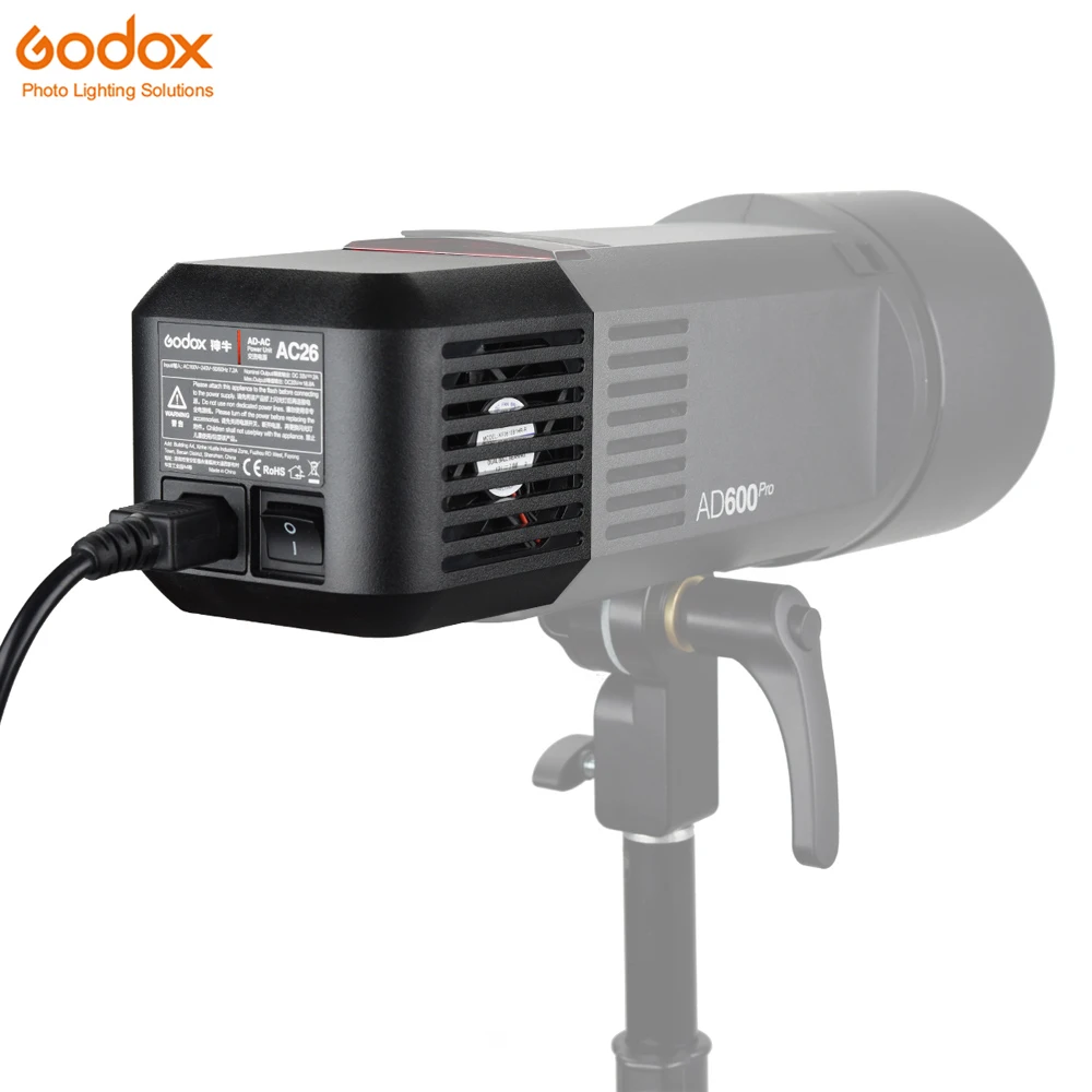 

Godox AC26 AC Power Unit Source Adapter with Cable for Godox AD600Pro Outdoor Flash Light