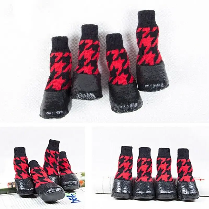 

4 Pcs Pet Dog Shoes Boots Waterproof Socks Puppy Non-slip Outdoor Feet Cover LXY9 FE21