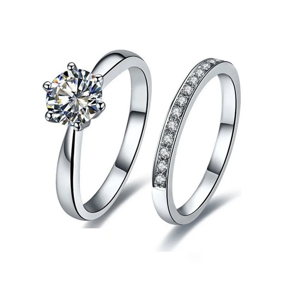 Wholesale Rings Set SONA Simulate Diamond Rings set for Women 1CT