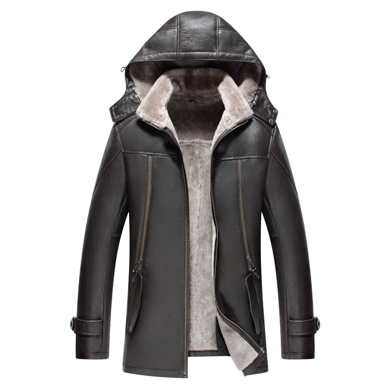 shearling hooded jacket