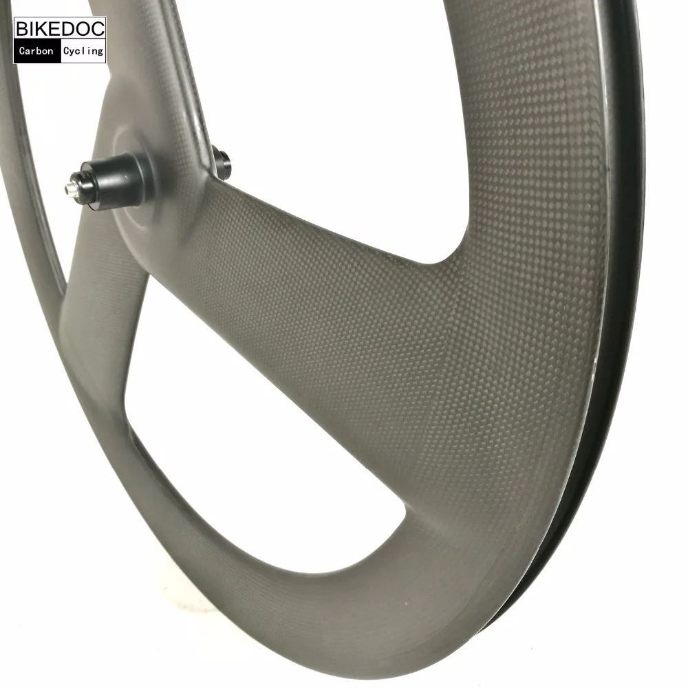 Bikedoc 3 углерода говорил колесо 700C фиксированной Шестерни три говорил углерода Колёса 3 К/12 К 23 мм Ширина велоспорт Колёса