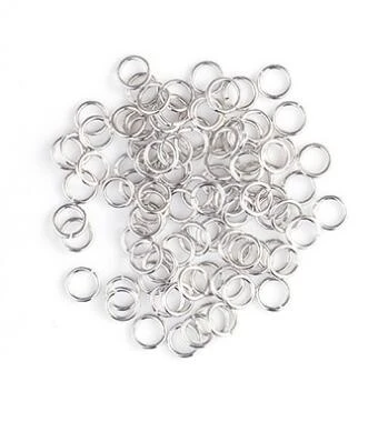 8mm Silver Tone Jump Rings 18 Gauge Stainless Steel - 100pcs