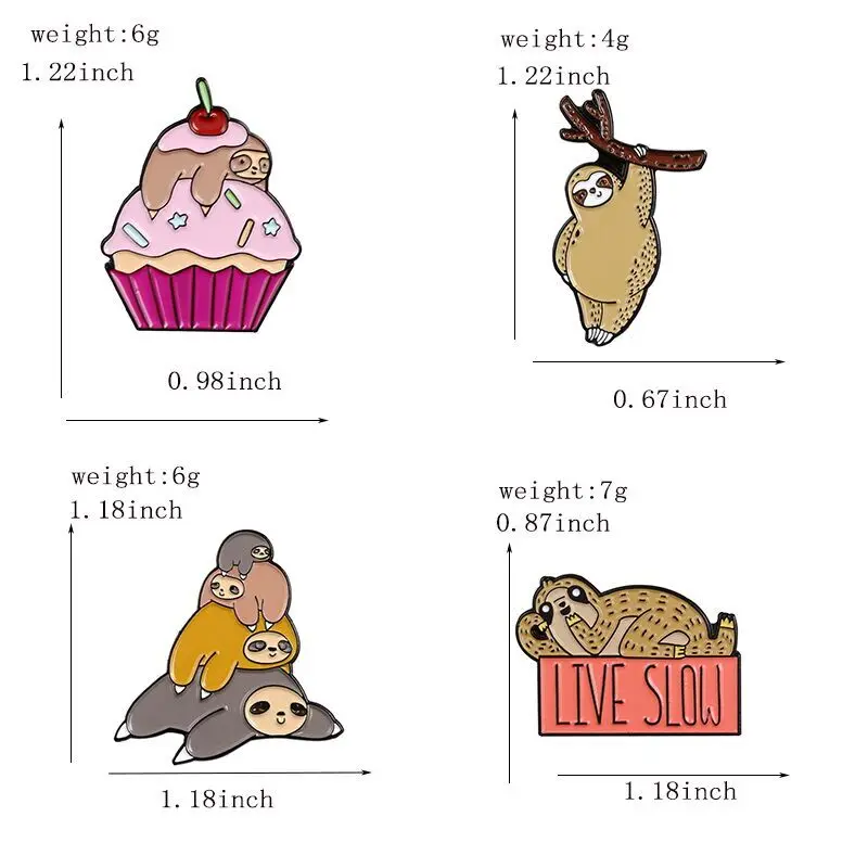 Прелестный милый Ленивец коала булавка торт ленивый животное флэш эмаль значок брошь нагрудные булавки джинсовая рубашка сумка мультфильм ювелирные изделия подарок для ребенка