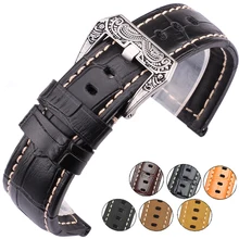 Italy Genuine Leather Watch Band Strap 22mm 24mm Thick Handmade Soft Cowhide Watchbands Belt With Retro Steel Buckle for Panerai Italy Genuine Leather Watch Band Strap 22mm 24mm Thick Handmade Soft Cowhide Watchbands Belt With Retro Steel Buckle for Panerai