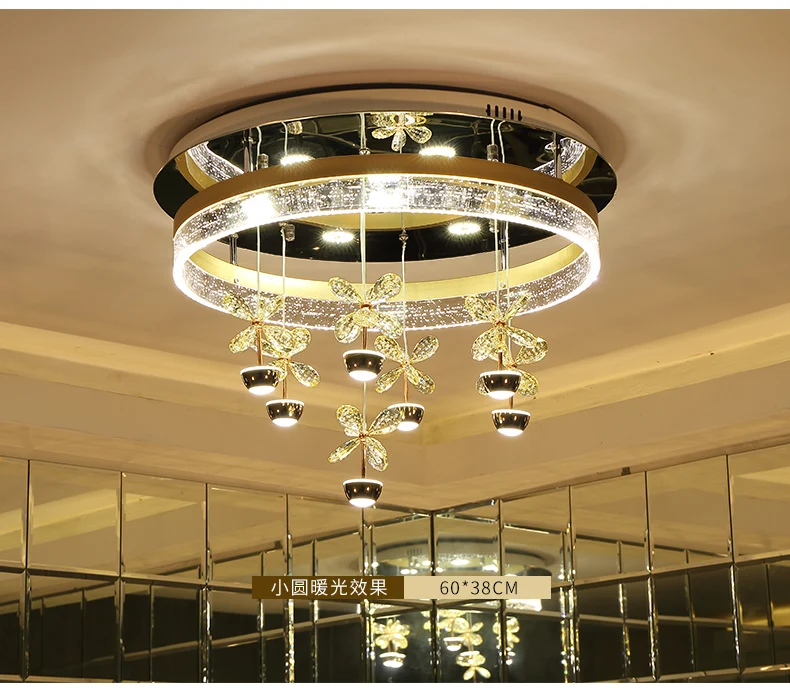 Спальня огни простой современный круговой лампы Атмосфера творческий в виде пузырьковой колонны с украшением в виде кристаллов обеденна