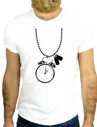 2019 Мода ретро лето мужская футболка с принтом Футболка часы с ожерельем время рисовать Забавный Прохладный Мода хороший дизайн рубашка