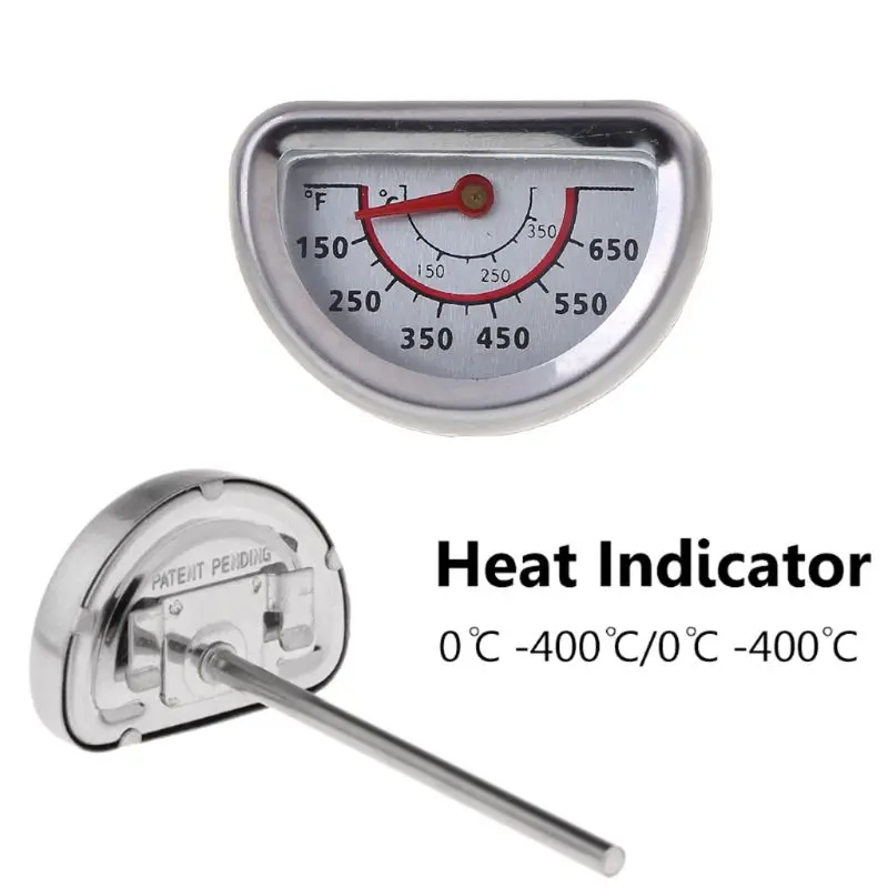 

New JX-6B Stainless Steel Bimetal Thermometer Heat Indicator Heating Gauge BBQ For Grill Temperature Measure Tool Y1QB
