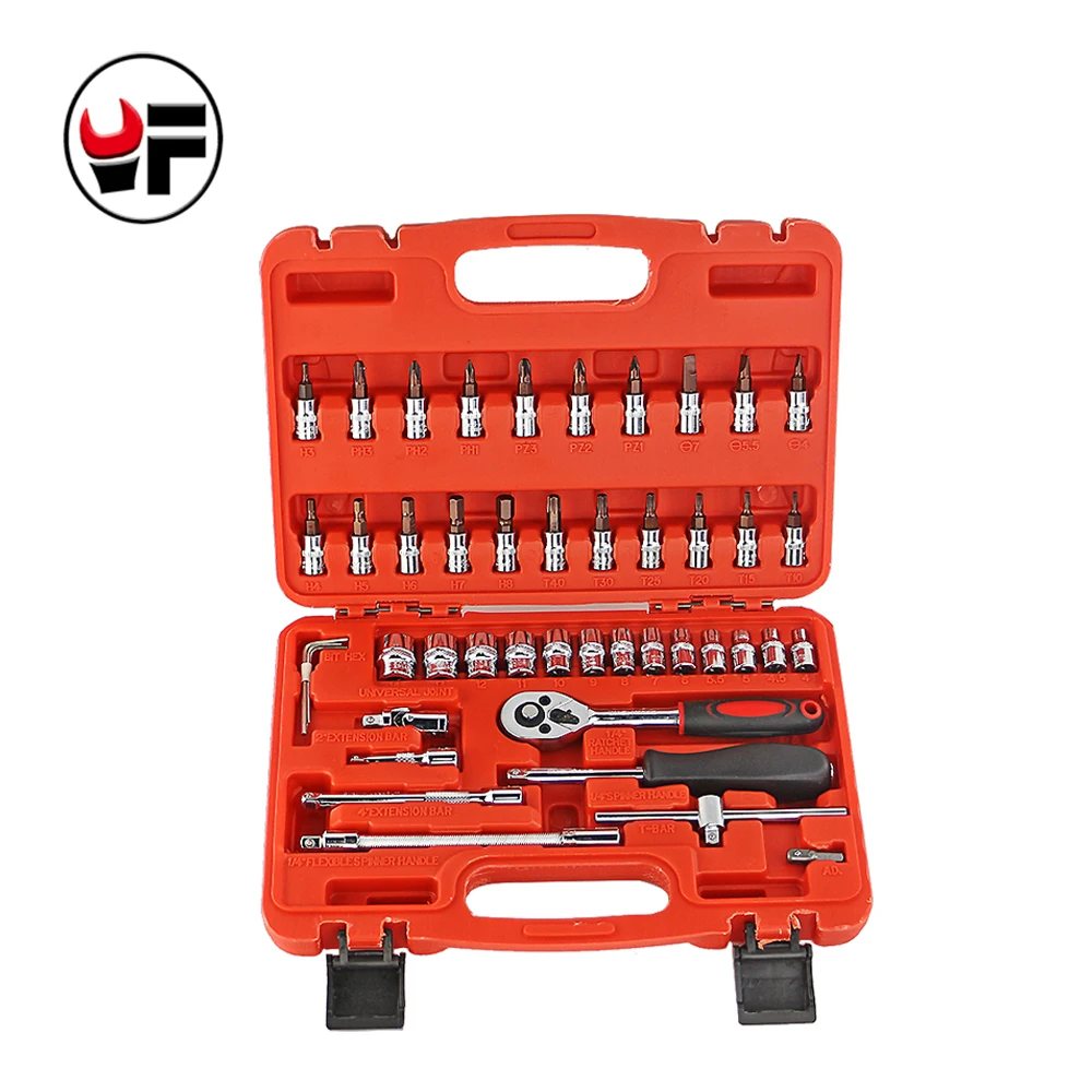 

YOFE 46pc High Quality Socket Set Car Repair Tool Ratchet Set Torque Wrench Combination Bit a set of keys Chrome Vanadium