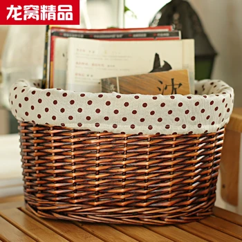 

Home laundry bucket liubian clothing basket storage circle straw braid storage blue oval storage basket. wicker basket.