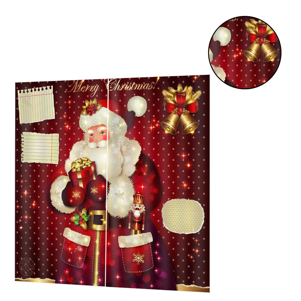 Рождественский декоративный фон с 3D печатью занавесок с еловыми листьями яркие шары классический религиозный Рождественский занавес для гостиной спальни