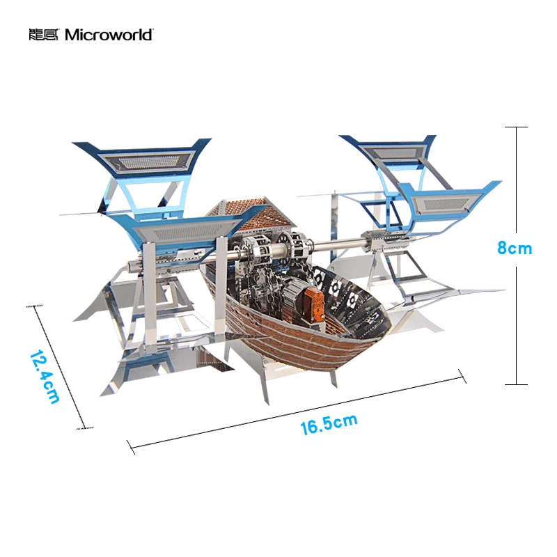 Металлический 3D пазл Microworld тибетский буддийский храм мощная гребная лодка