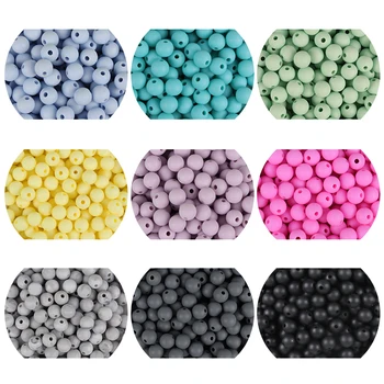 

100Pcs 9mm Food Grade Silicone Beads DIY Baby Nursing Chewing Pacifier Chain BPA Free Teething Necklace Teether Toy