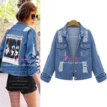 Для женщин куртка с рисунком прямые продажи новое поступление хлопок большой Размеры дамы отверстие рисунок глава картина печать женский