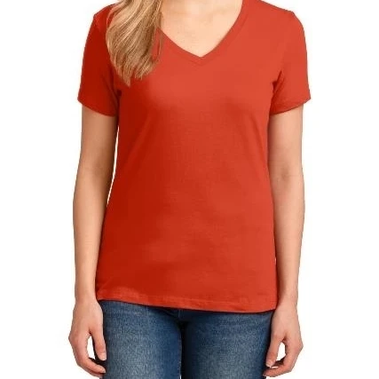Port & Company LPC54V Ladies Core Cotton V-Neck Tees Orange - 3XL (1)