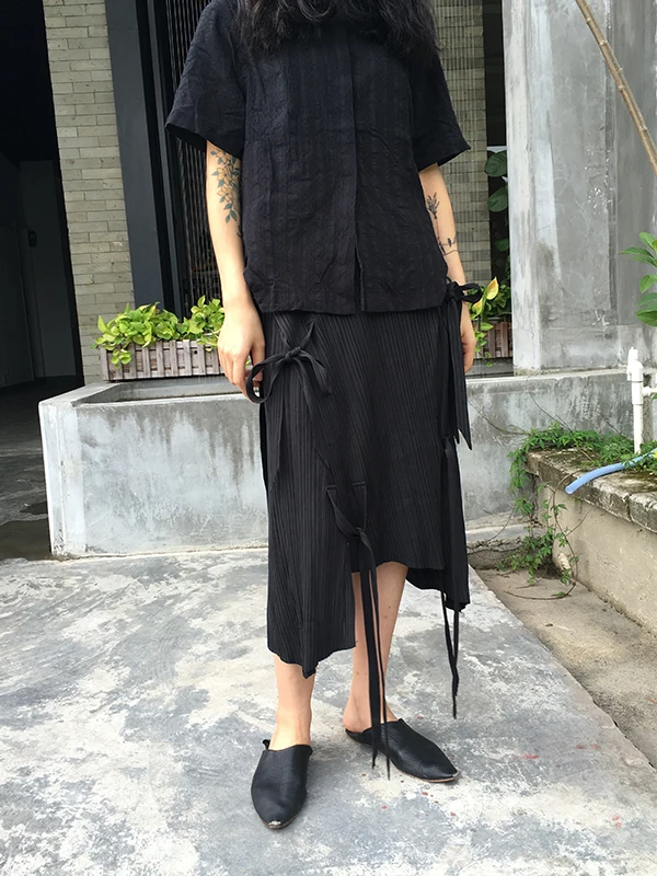 Miyake несимметричный дизайн оригинальной дизайнерской юбки и юбки frenuum