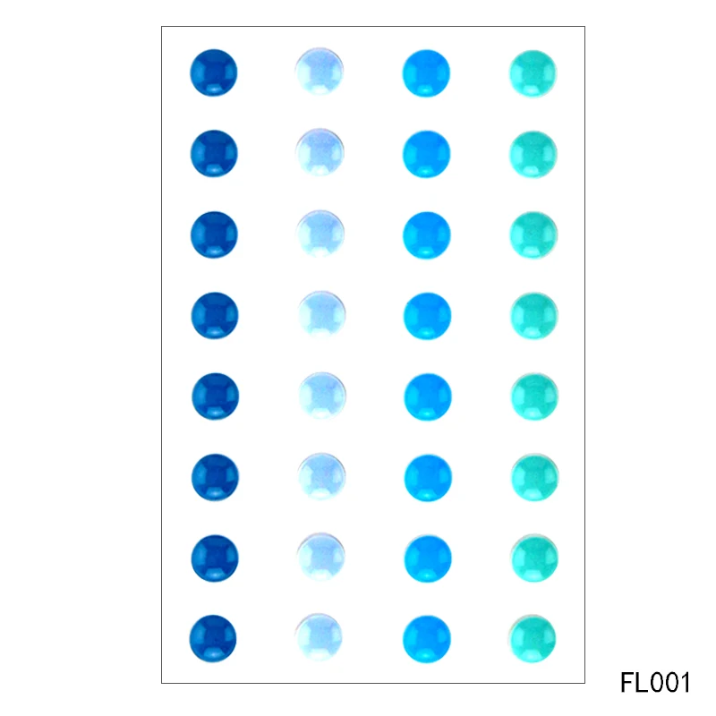 Красочные сахарные спринклеры самоклеющиеся эмалированные точки смолы наклейки для скрапбукинга/поделки/Декор с помощью открыток - Цвет: FL-001