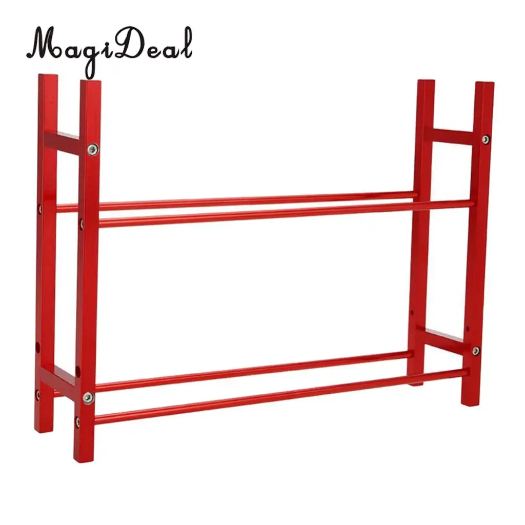 MagiDeal High Quality Aluminum Red Tire Rack Storage Garage Organizer for RC4WD TF2 SCX10 D90 1/10 RC Car Truck Crawler Tires