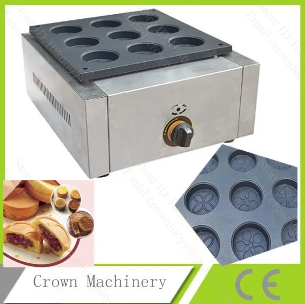 9 Holes Gas Heating Wheel Cake Machine;Red Bean Cake Machine; Snack
