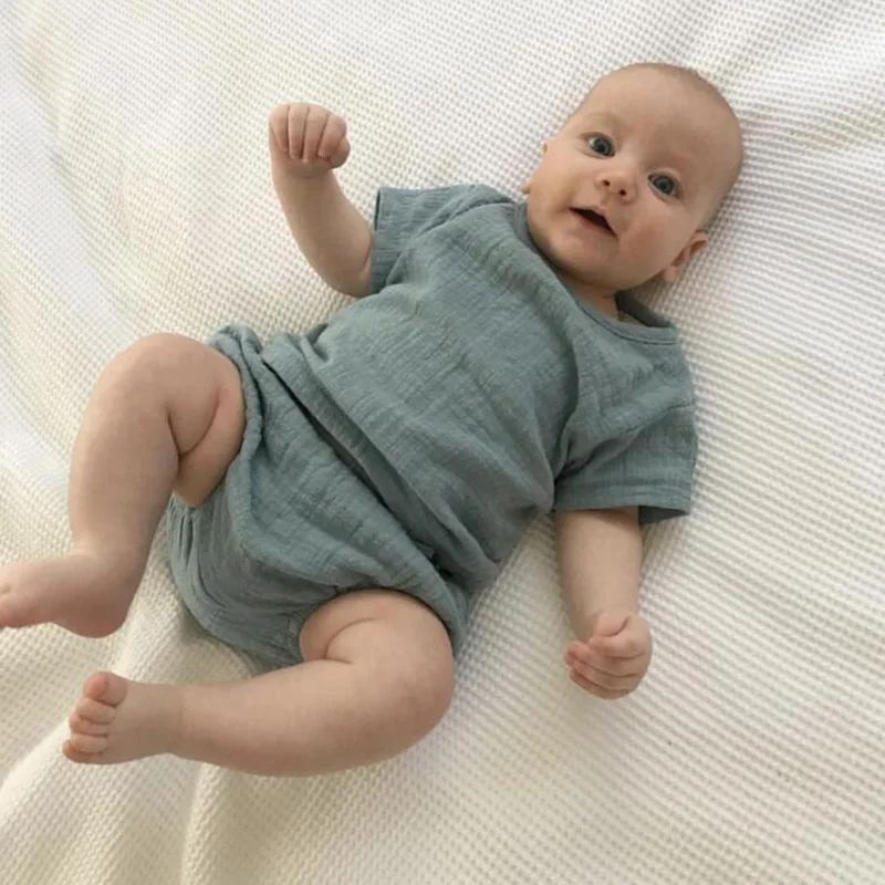 

Summer Baby Boys Cotton Linen Clothing Set Soft Comfortable Toddler Girl Clothes Child Short Sleeve Tops Shorts 2 Pcs Kids Suit