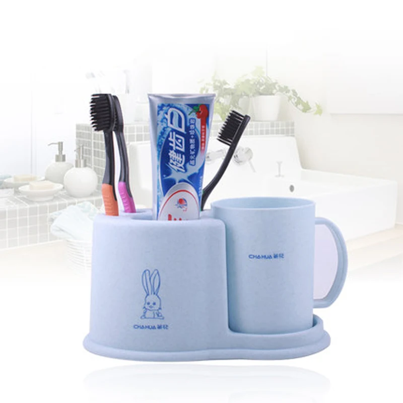 Creative Personal 2Pcs/Set Bathroom Accessory Set Plastic Tumbler Toothbrush Holder  storage Rack Supplies Wash Free Shipping