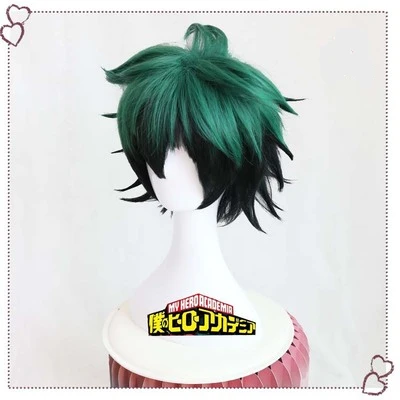Парик My Boku no Hero Academia Izuku Midoriya Короткие Зеленые черные синтетические волосы термостойкие косплэй костюм парик