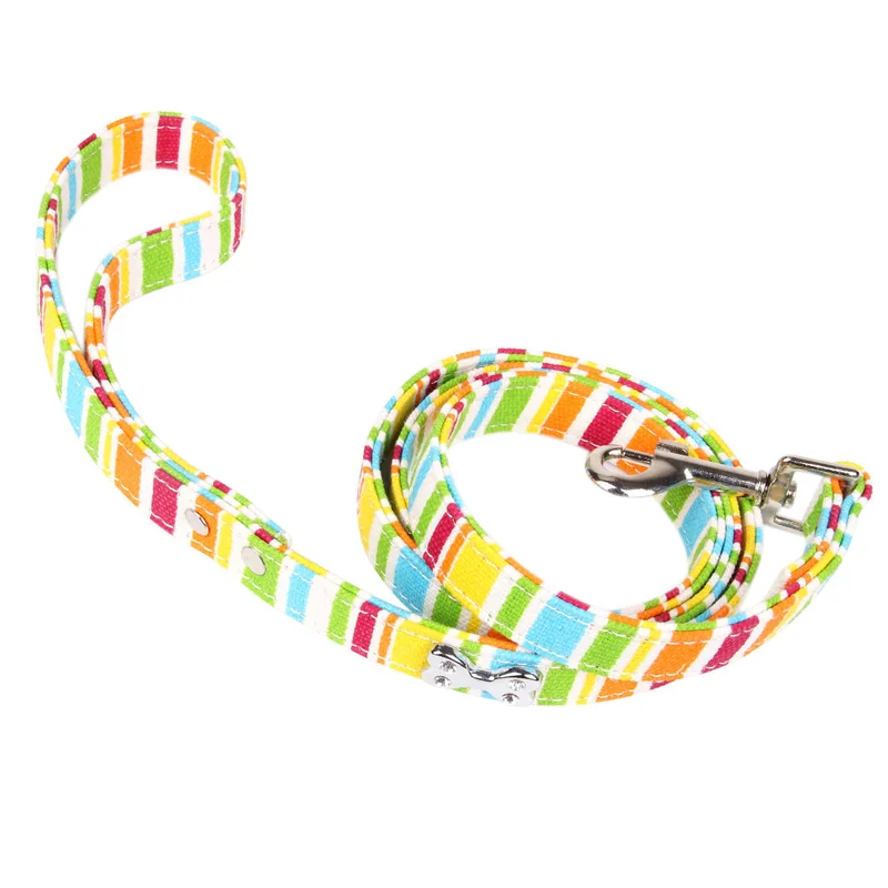 Best High Quality Pet Dogs Leash Chain for Dog Collar Double Layers Canvas Pitbull German Shepherd Beagle Puppy Large Pets Leashes