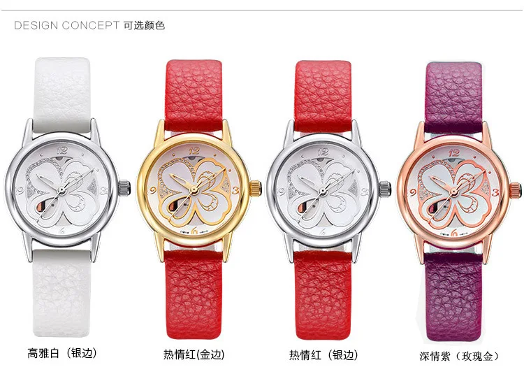 

Relojes Mujer 2018 Lady Gold Watch Bracelet Watch Leather Couple Watch Montres Femmes Fashion 30m Waterproof Flower Watch