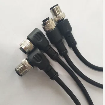

M12 4pin 5pin 8 pin straight Angle plug sensor connector female male linker with 2 meter cable