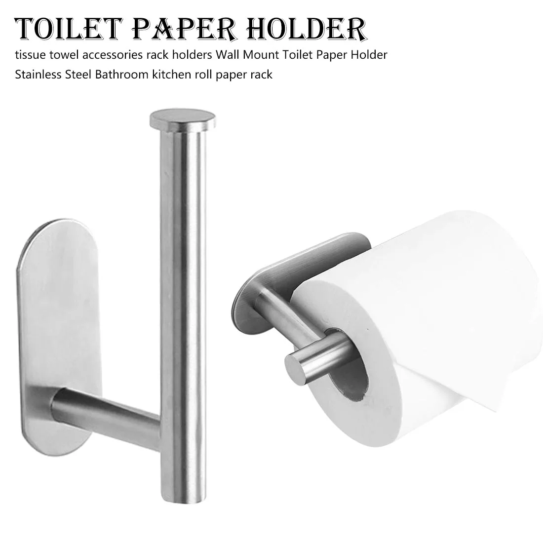 

Shelfs Walls Mount Toilet Paper Holder Stainless Steel Bathroom Roll Paper Accessory Tissue Towel Accessories Rack Holde